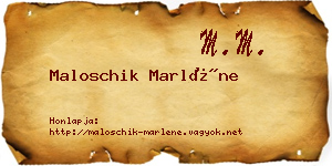 Maloschik Marléne névjegykártya